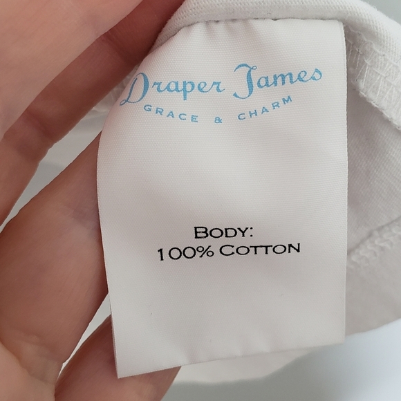 Draper James Keep it Pretty Please White Cotton Graphic Tee Size M - Picture 4 of 6